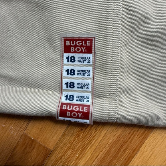 Bugle Boy Khaki Pants Boys Chino Pants Prep School Uniform w/ Belt Sizes: 18 - Picture 4 of 4